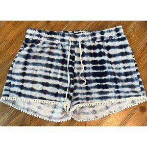 Cloud Chaser Shorts Stretch Elastic Waist Drawstring Blue Size Medium